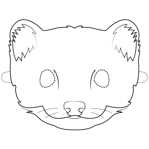 Weasel Mask Coloring Page